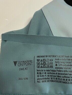 Victoria’s Secret Knockout Sports Bra 32C Teal Front Zip High Impact